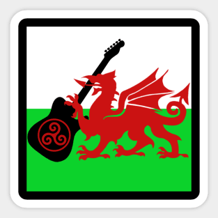 Welsh Dragon Electric Guitar Sticker